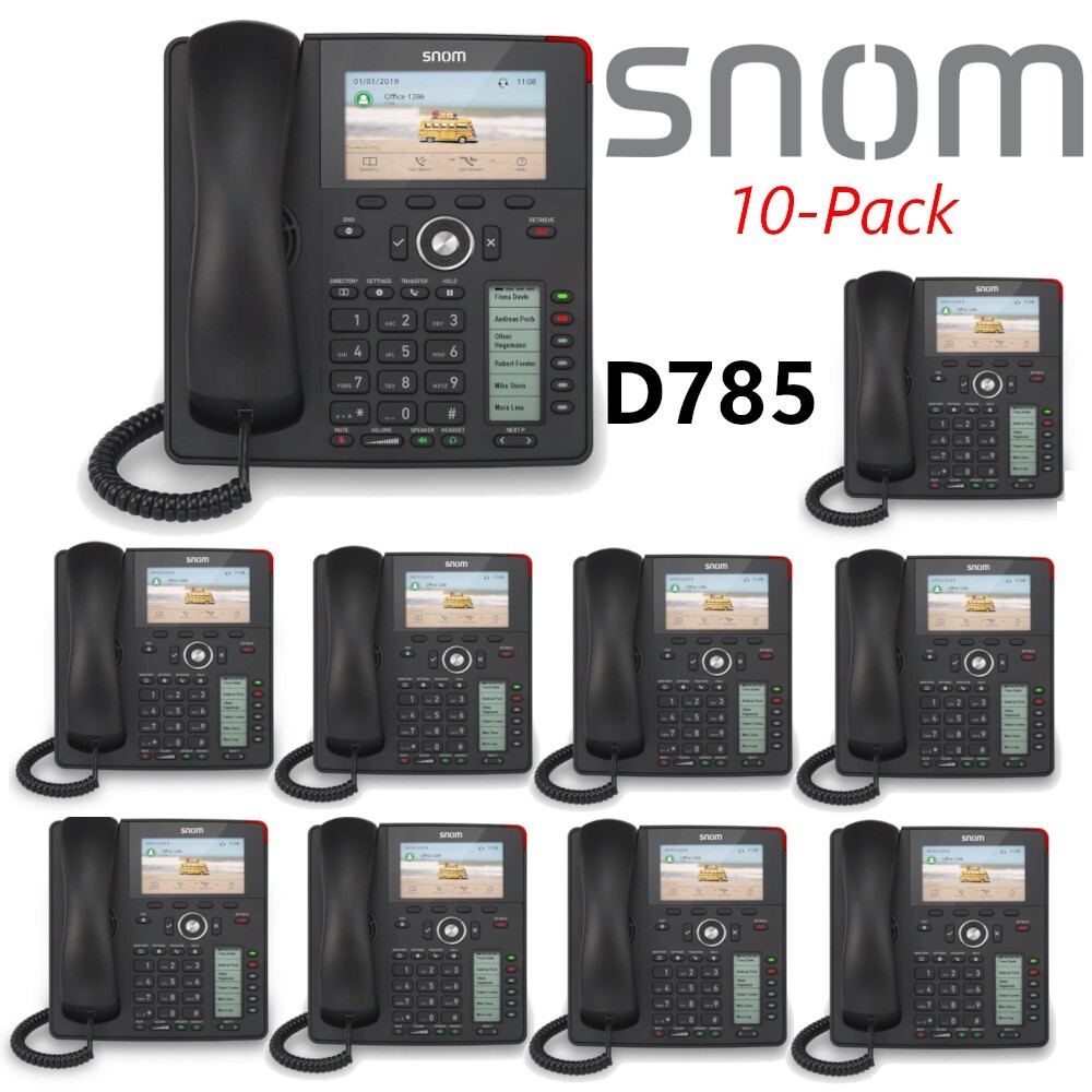 10 Pack Lot SNOM D785 4.3" Color Display 12-Line SIP IP Desk Phone + Bluetooth