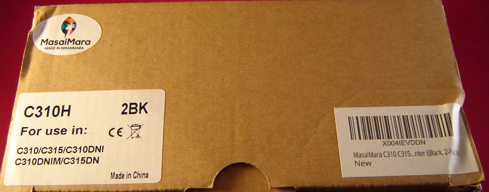 2 Pack MasaiMara C310H Black Toner Cartridge Xerox C310 C315 C310DNI C315DN BK