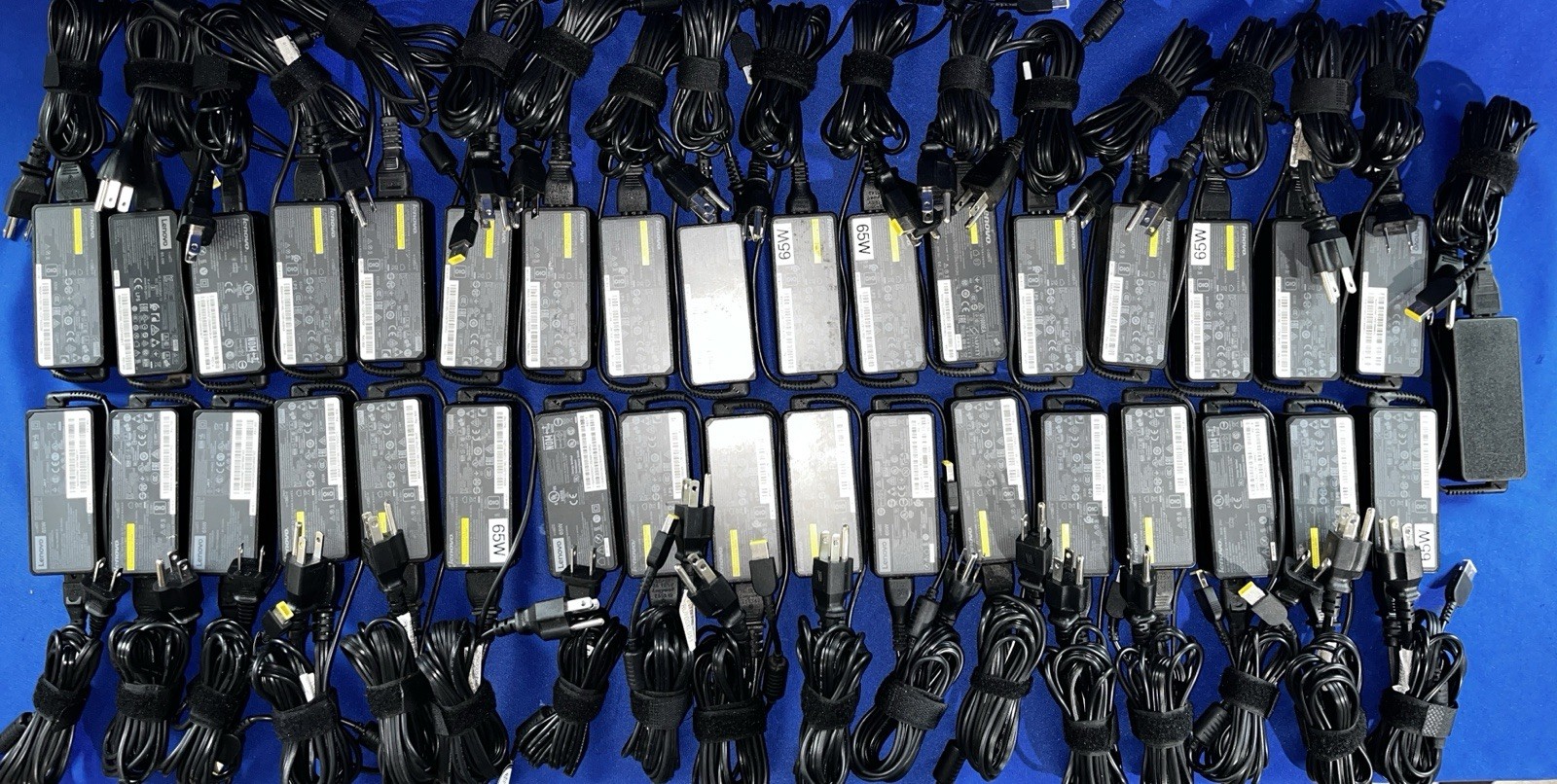 Lenovo ThinkPad 65W AC Adapter Laptop Charger Yellow Slim Square Tip - Lot of 35