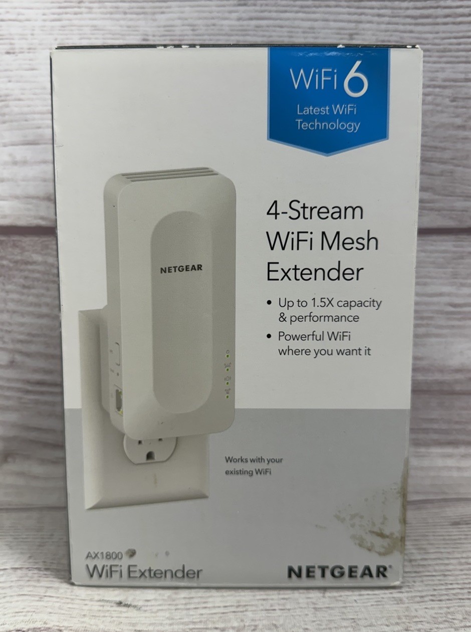 Netgear AX1800 4-Stream Wifi Mesh Extender- Powerful OFDMA WPS *NEW Sealed