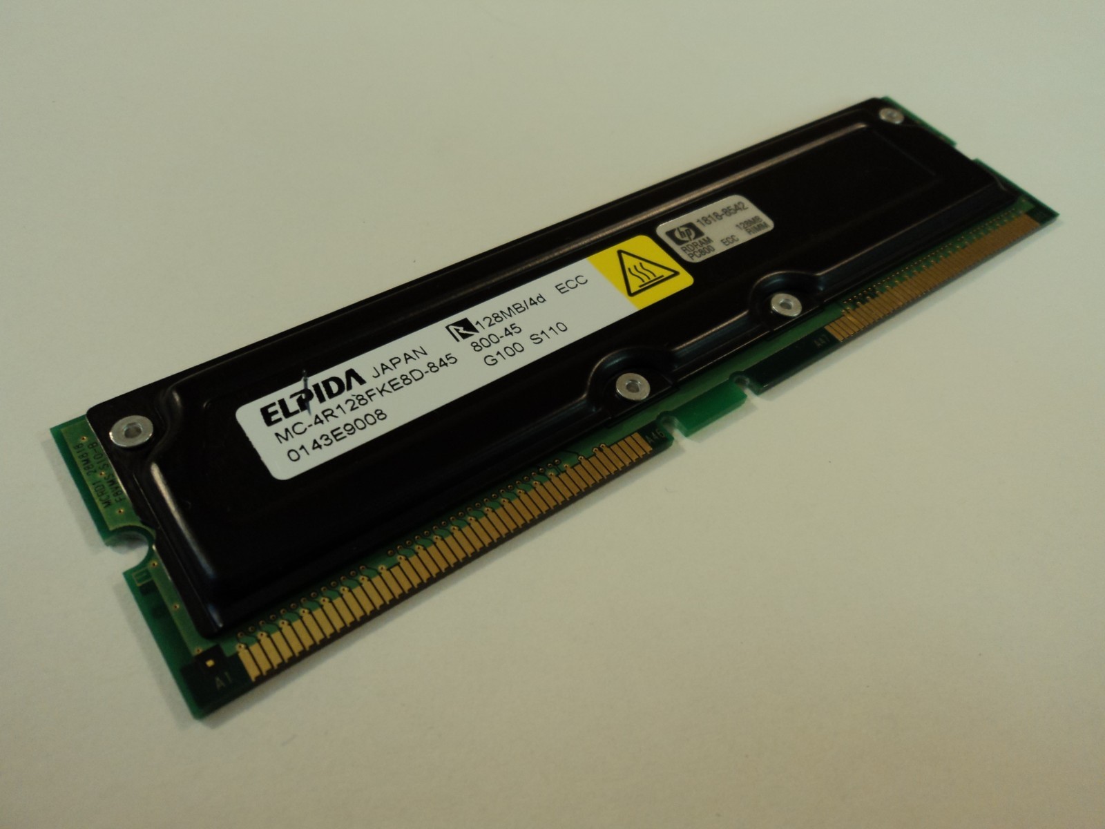 Elpida HP RAM Memory Stick 128MB PC800 RDRAM MC-4R128FKE8D-845 1818-8542