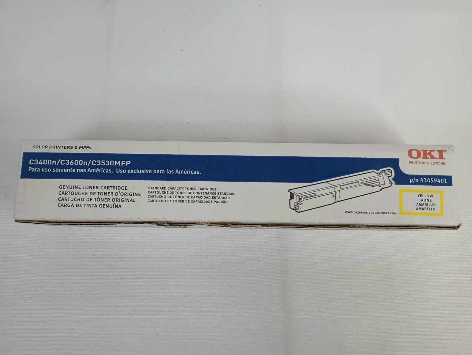 Genuine Oki 43459301 Yellow C3400n C3600N C3530MFP NEW OEM Color Printers