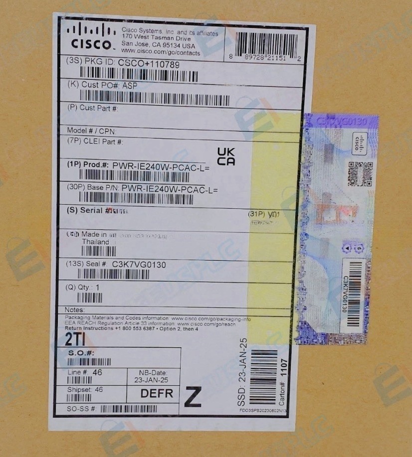 Cisco Systems PWR-IE240W-PCAC-L Power Supply AC 100-240V 240 Watt New Open Box