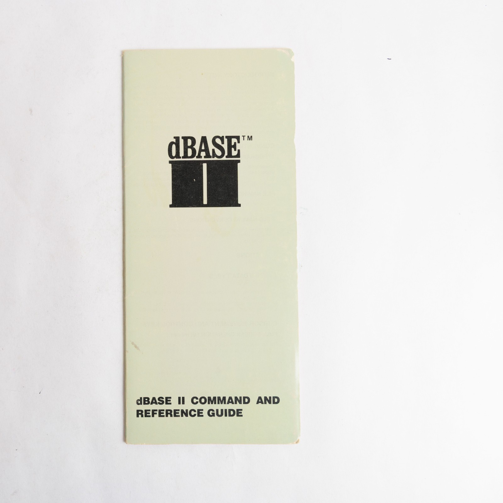 DBase II Command and Reference Guide Rare