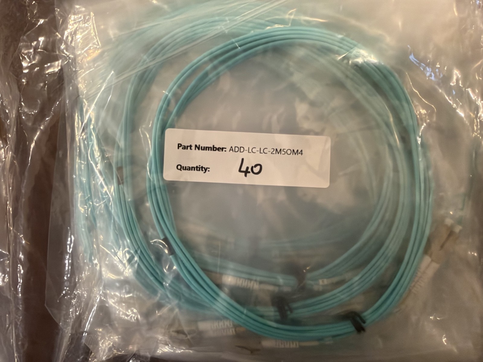 Lot of 40 AddOn ADD-LC-LC-2M5OM4 2m LC-LC OM4 Multimode Duplex Fiber Patch Cable