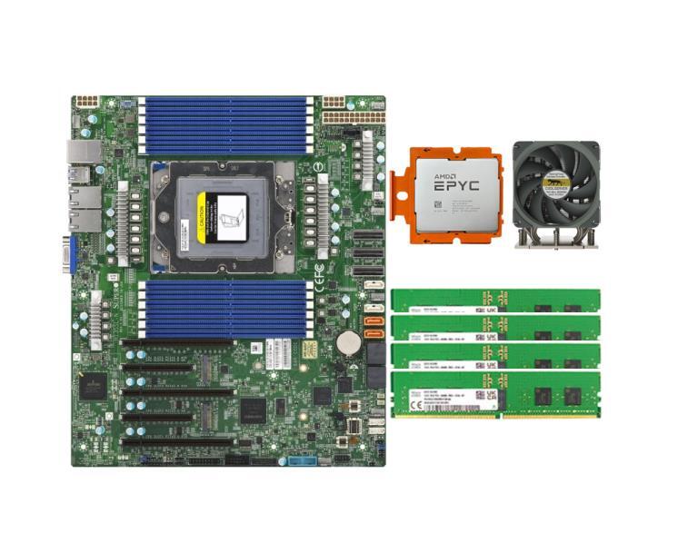 Supermicro H13SSL-N + AMD EPYC Genoa 9334 QS 32c/64t +64G SK hynix + cpu cooler