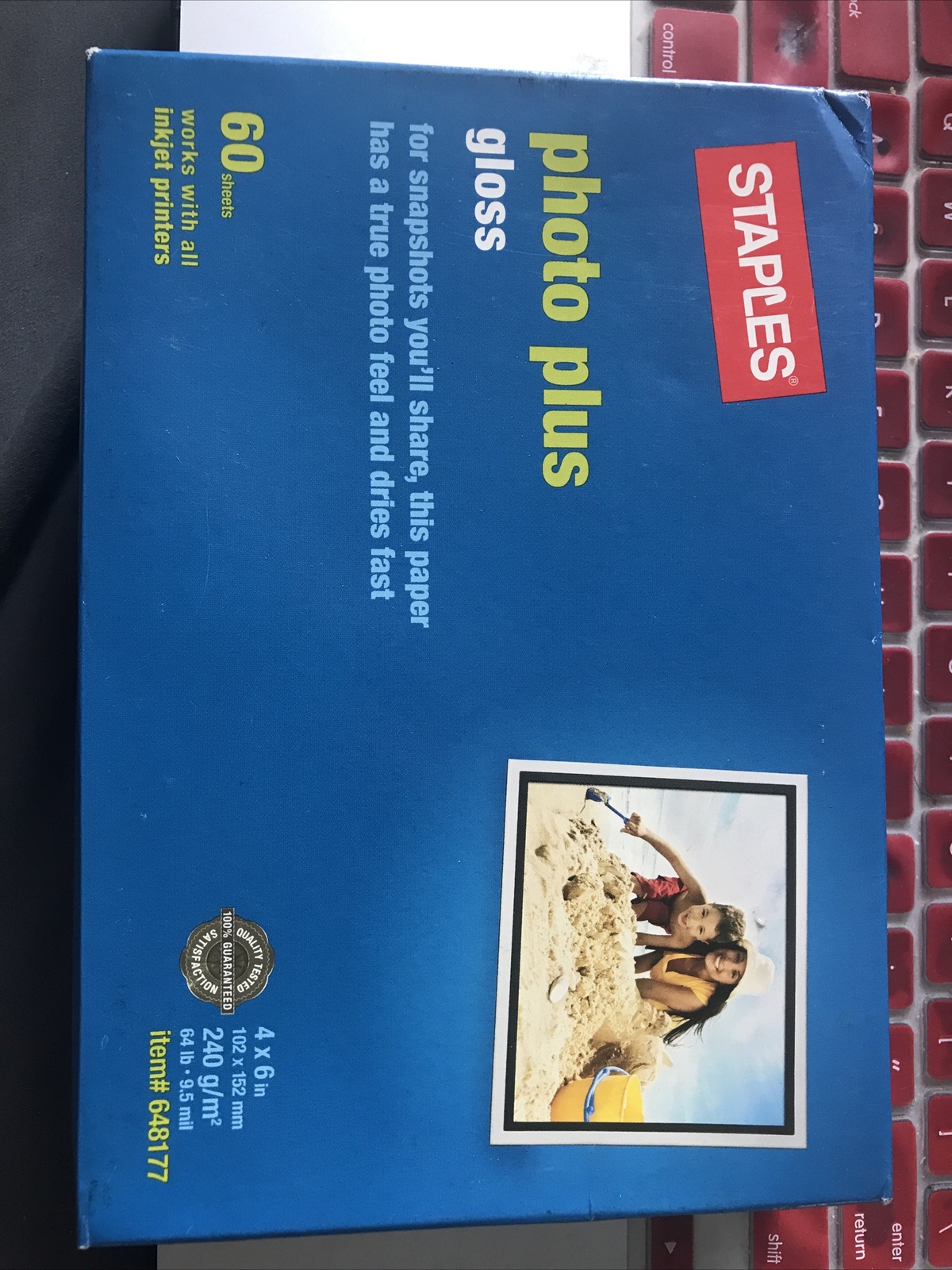 TWO (2) STAPLES PHOTO PLUS GLOSS 4x6 60 SHEETS BRAND NEW FACTORY SEALED