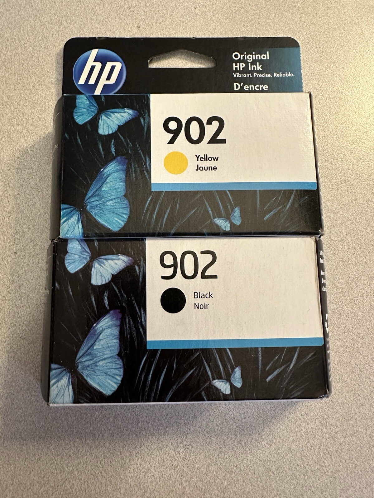 Genuine HP 902 Black(T6L98AN) & Yellow(T6L94AN) Ink Cartridges NIB Lot of 2