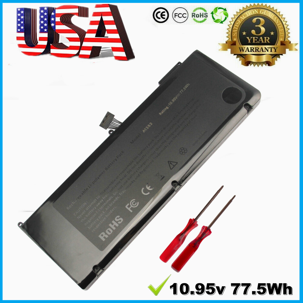 A1382 Battery For MacBook Pro 15" A1286 Early / Late 2011 Mid 2012 10.95V 77.5Wh