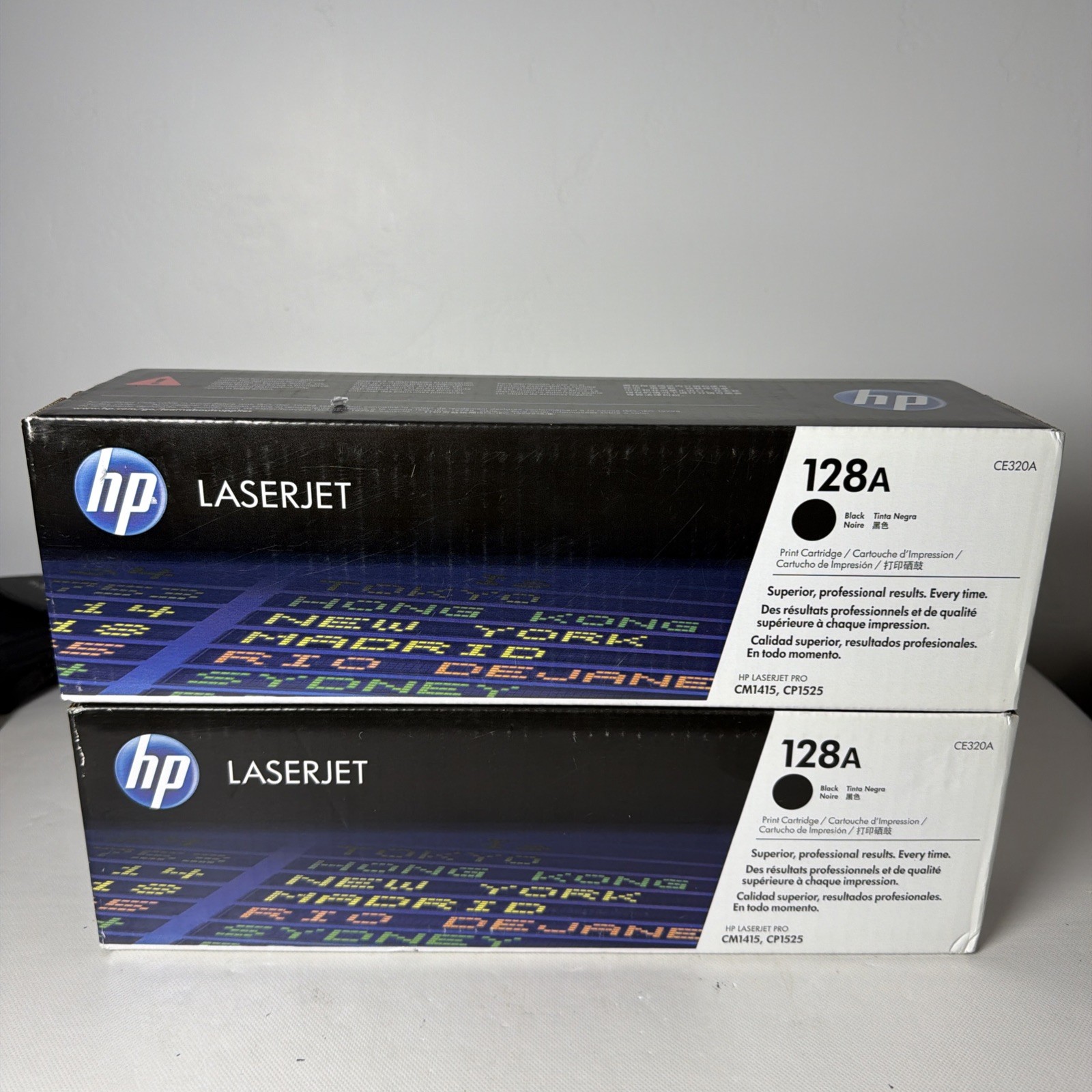 HP 128A LaserJet Toner Cartridge Dual 2  Pack Black CE320AD OEM NEW