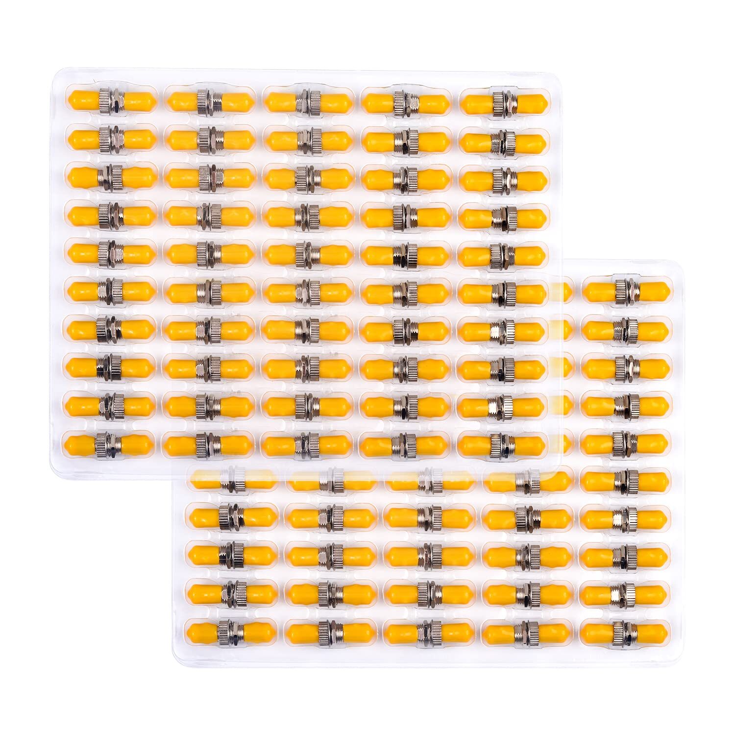 100-Pack ST Fiber Optical Couplers Adapter Cable Barrel Connector ST to ST Bu...