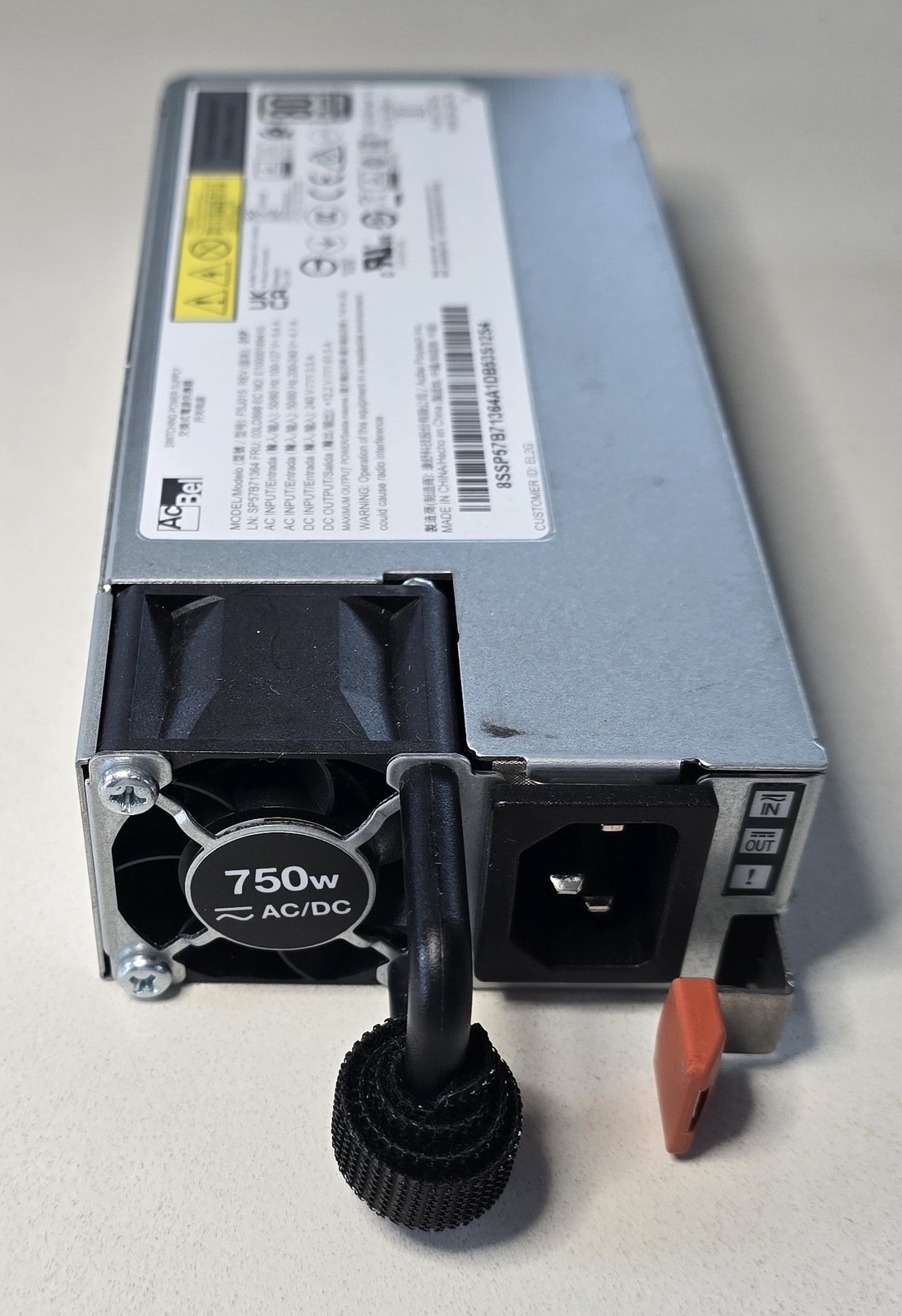 Lenovo ThinkSystem 750W 80 PLUS Platinum Hot-Swap Power Supply - 03LD898