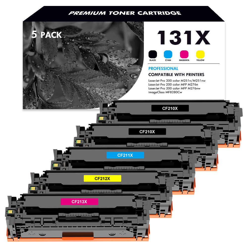 5x CF210X Toner Compatible For HP 131X LaserJet Pro 200 Color M251nw MFP M276nw