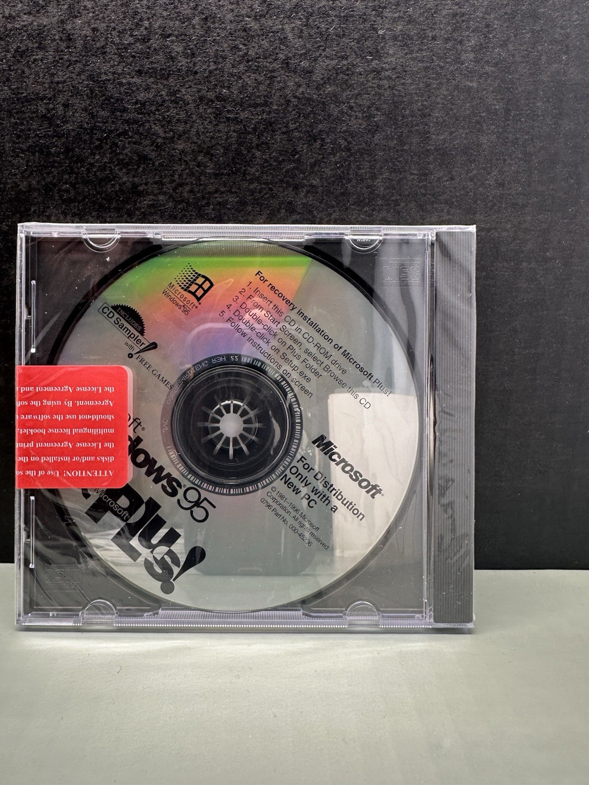 SEALED Microsoft Windows 95 And Microsoft Plus Includes Authenticity Cert