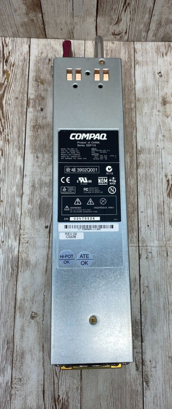 Genuine Compaq Series ESP113 PS-3381-1C1 194989-001 Power Supply 400W