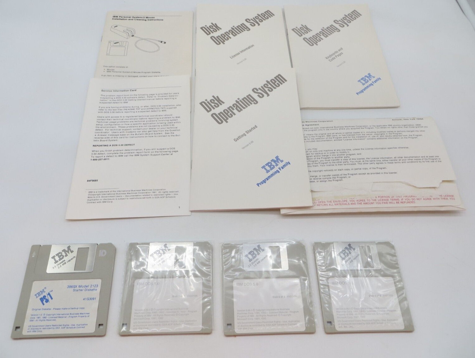 IBM DOS 5.0 Version 5.0 3.5" Floppy Disk 1992 Microsoft Computer Program Discs *