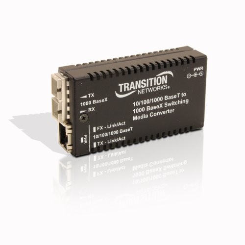 Transition Networks M/GEPSWLX01NA Media Converter 10/100/1000BASE-T to LX