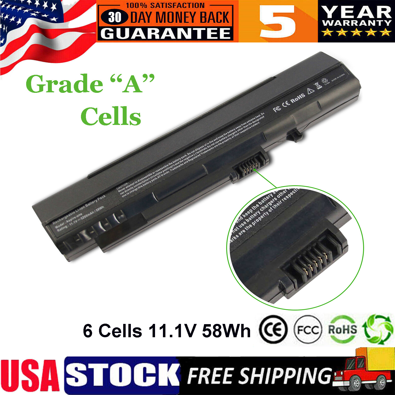For Acer Aspire One A110 A150 D150 D250 ZG5 571 UM08A31 UM08A32 UM08A51 Battery 