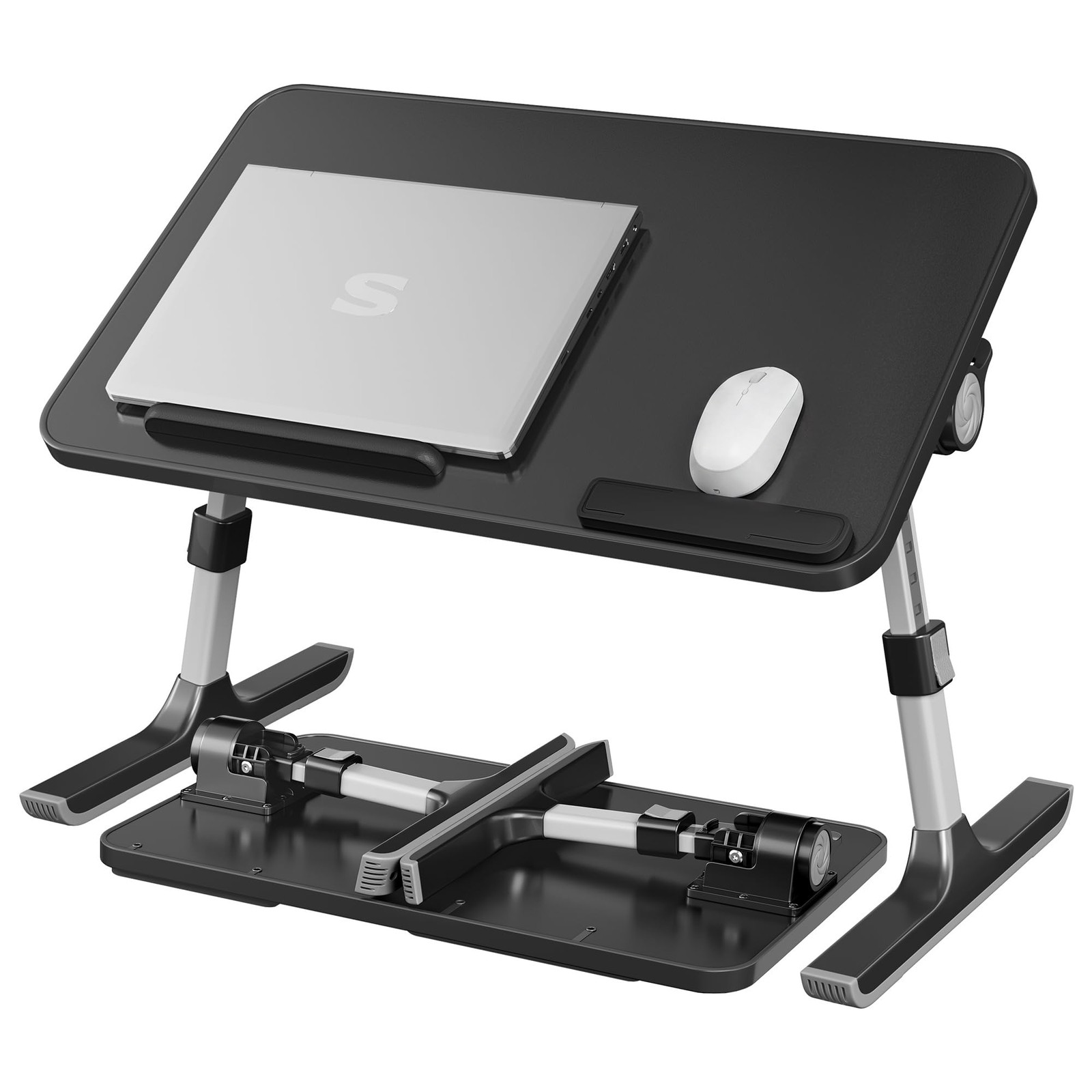 SONGMICS Adjustable Laptop Bed Desk Portable Lap Stand Table 6 Height Black