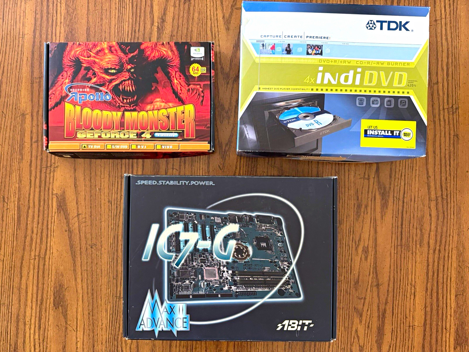 Vintage PC 2003 Bundle Open Box: Abit IC7-G P4 2.4C, MX440, TDK DVD, Maxtor