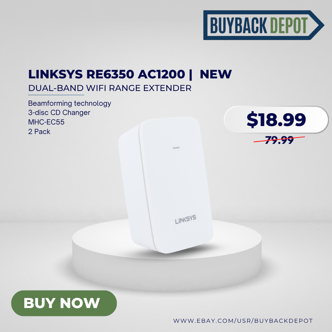 Linksys RE6350 AC1200 WiFi Range Extender 2-PACK Dual-Band Beamforming New