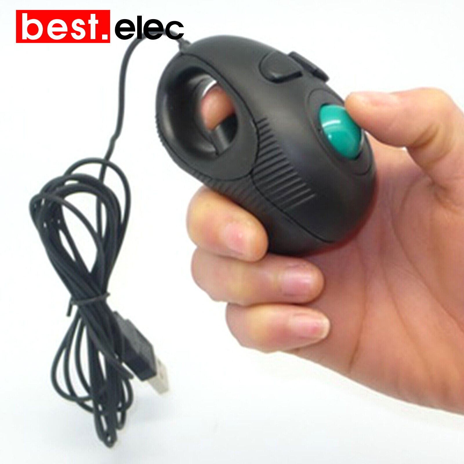 USB Wired Trackball Mouse Portable PC Laptop Finger Hand Held Computer Mice