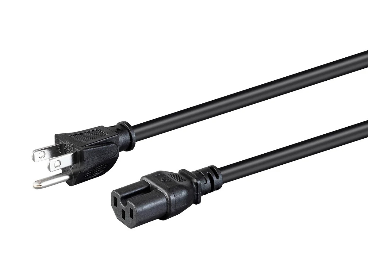 Monoprice Heavy Duty Power Cord - 15 Feet - Black, NEMA 5-15P to IEC 60320 C15