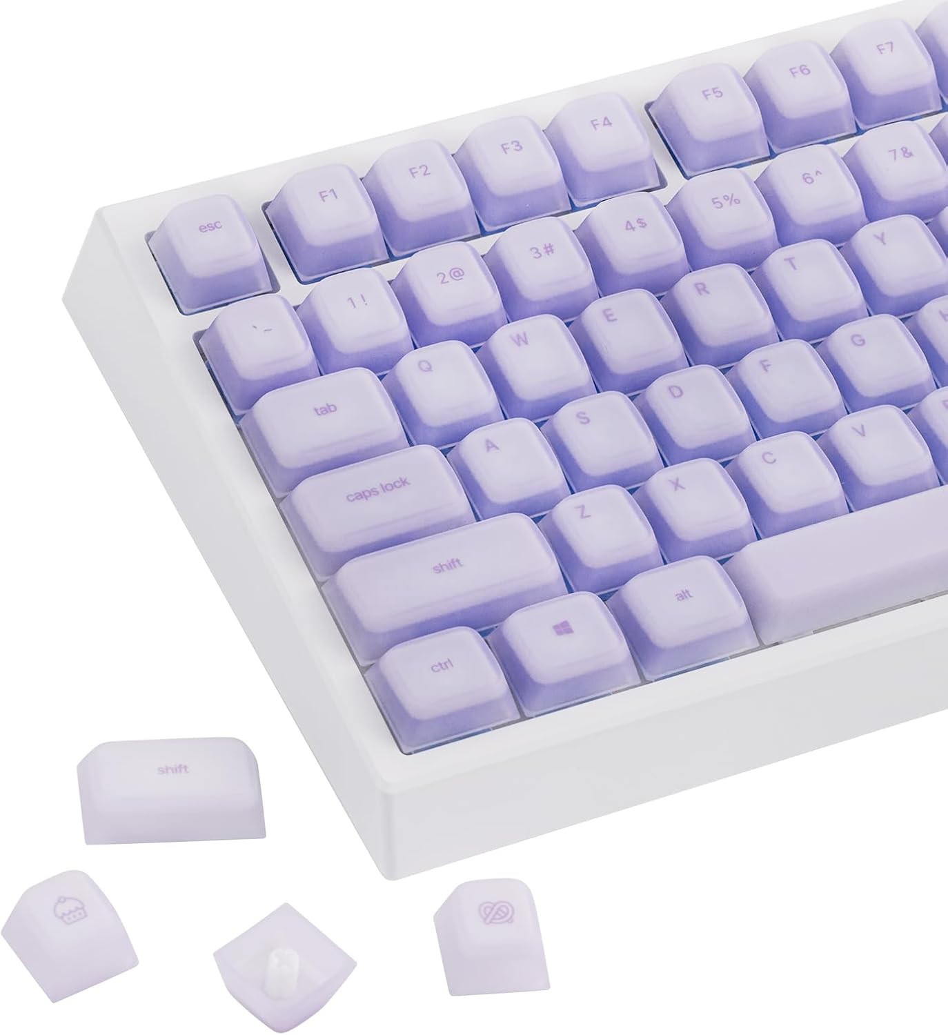 EPOMAKER Aegissil Keycap Set, Silicone Material, Cherry Profile, 113 Keys, 65%/7