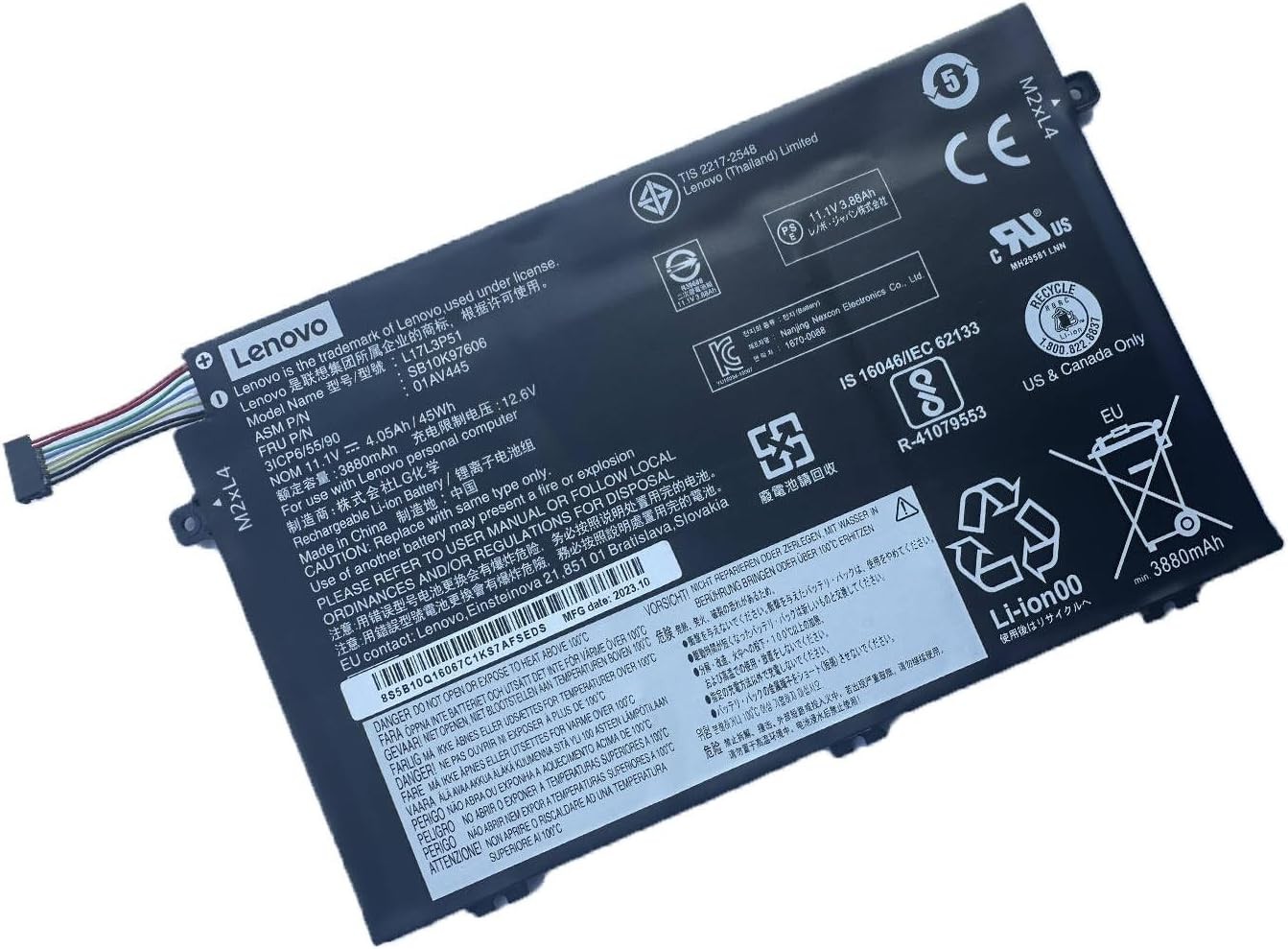 LENOVO 11.1V 45Wh L17C3P51 L17L3P51 L17M3P51 L17M3P52 01AV445 ebook Battery