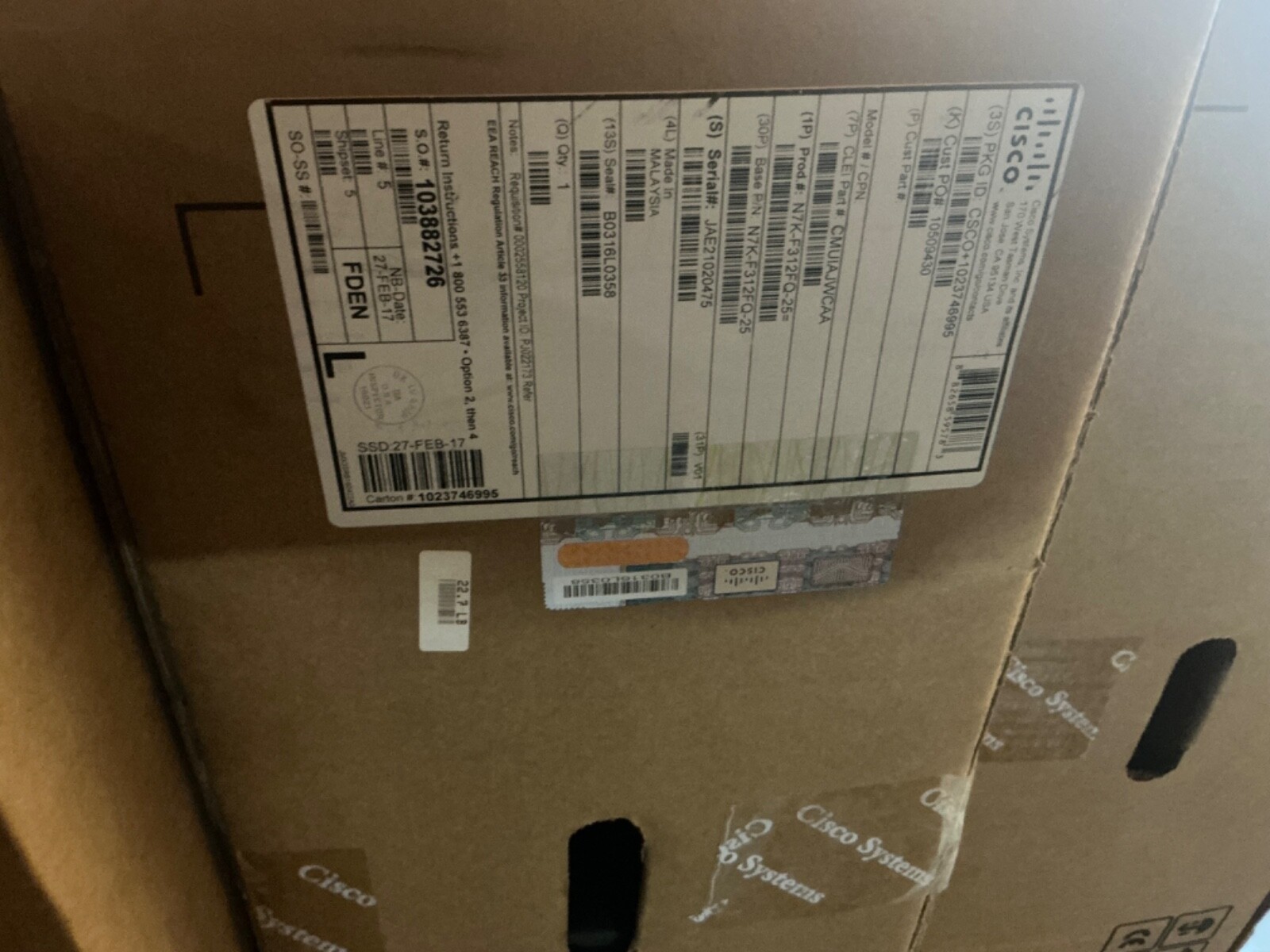 New Cisco N7K-F312FQ-25 Nexus 7000 F3-Series 12 Port QSFP+ 40G Ethernet