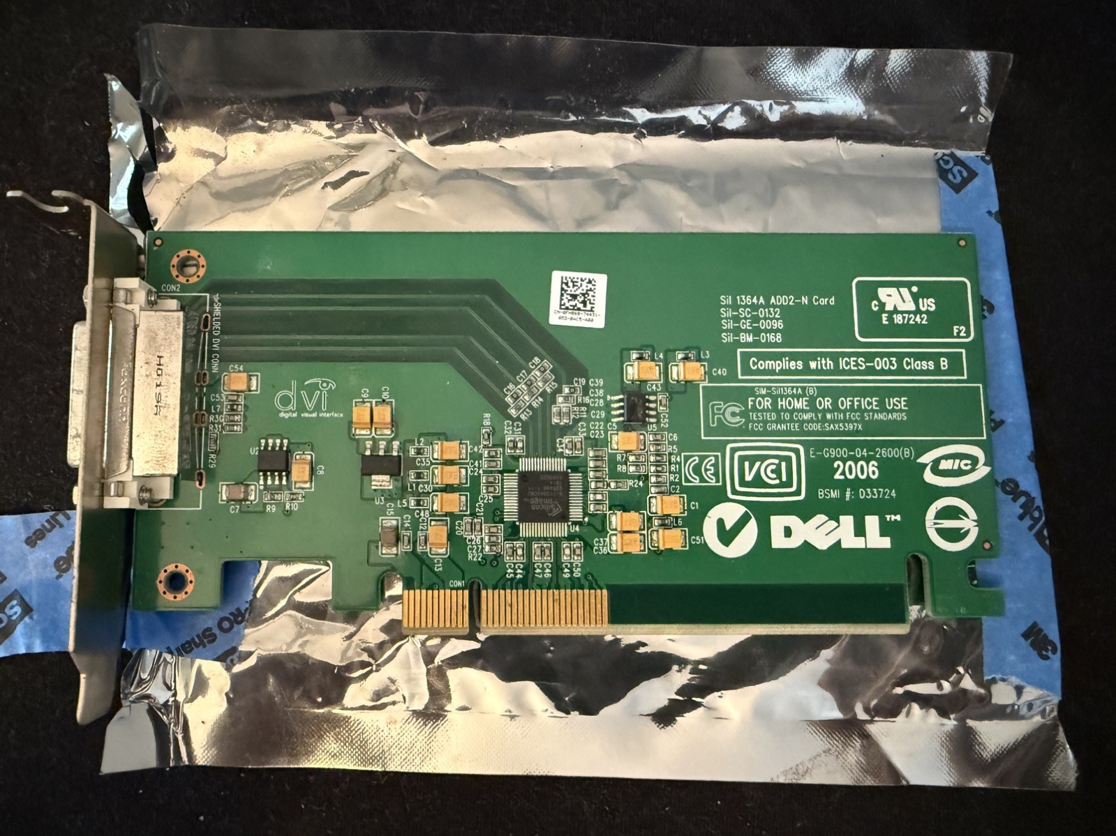 Dell Sil 1364A ADD2-N PCI Video Capture Card DVI Output 1 Port