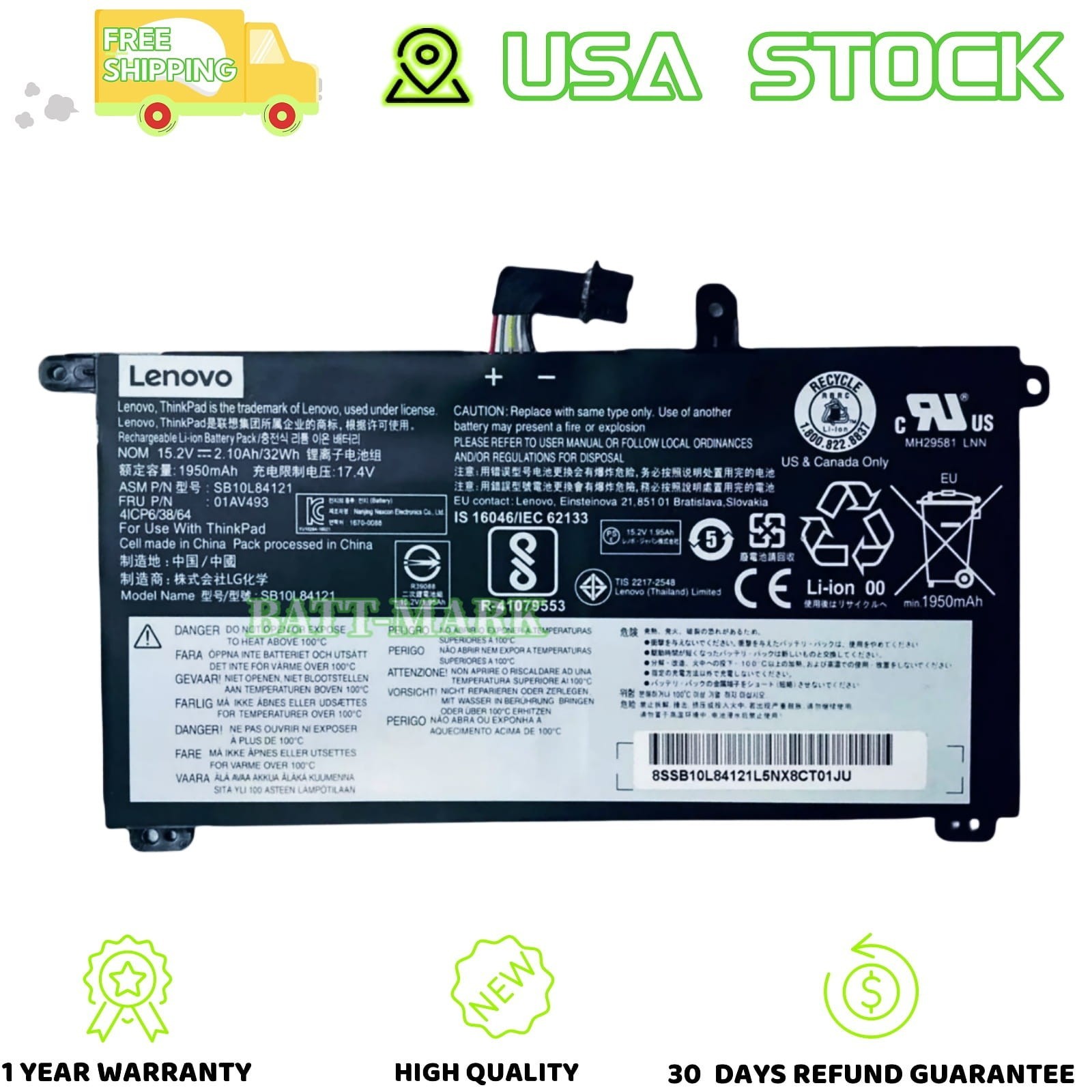 01AV493 00UR891 00UR890 genuine Battery for lenovo ThinkPad T570 T580 P52s P51s