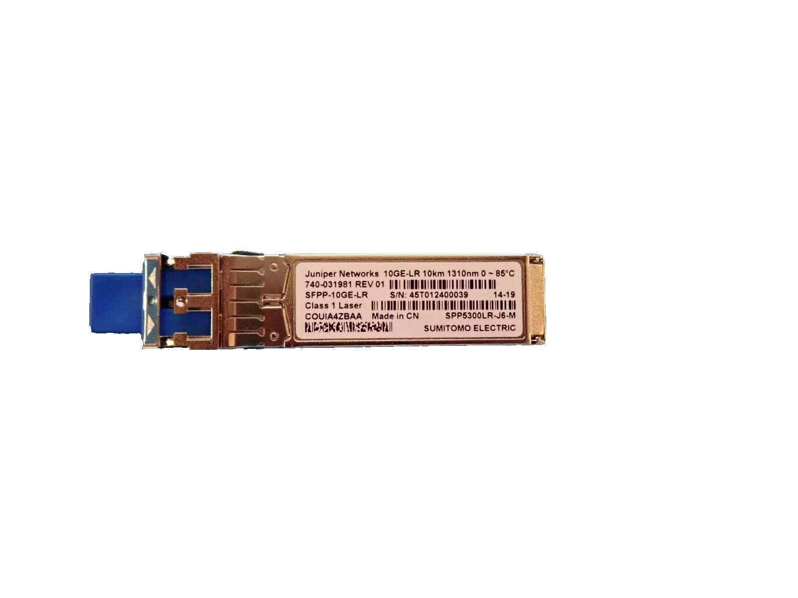 Lot of 10 Juniper 740-031981 SFP + 10GBase-LR Form Factor Network Transceiver
