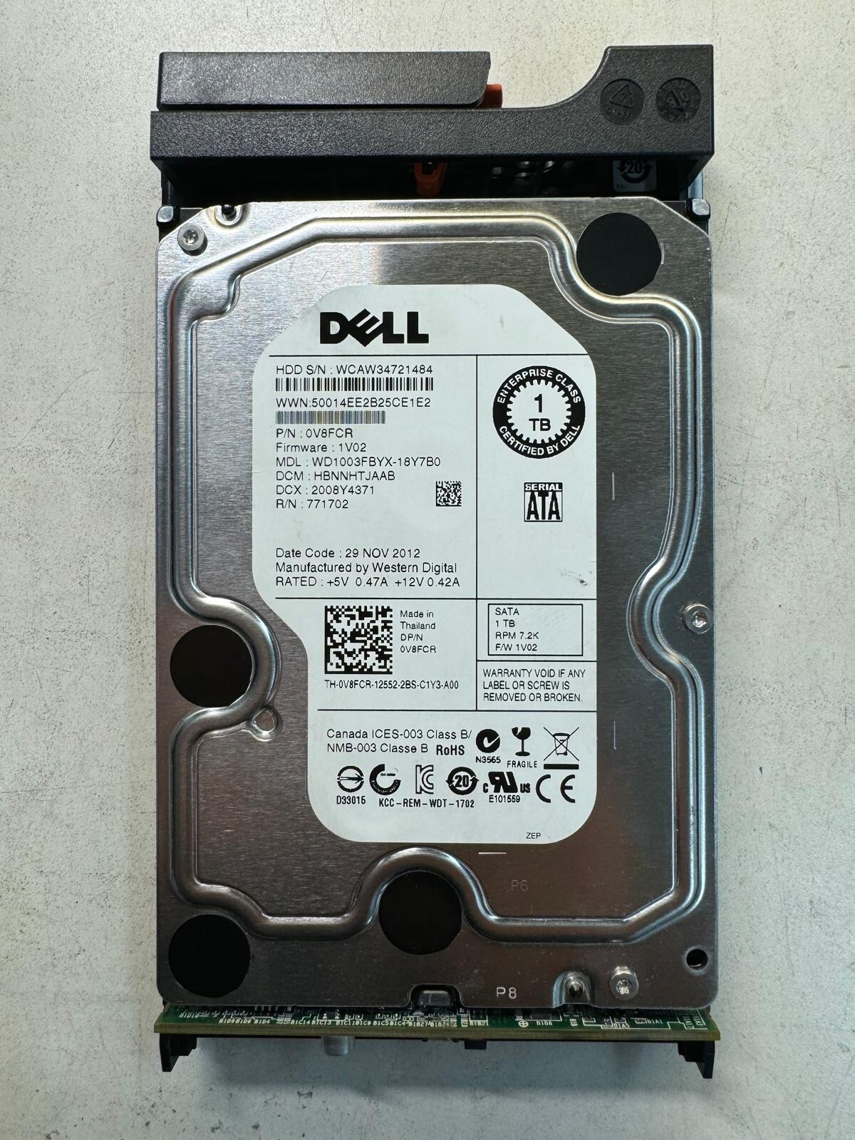 EMC 005048805 1TB 7.2K RPM 64MB 3 Gb/s SATA 3.5" HDD