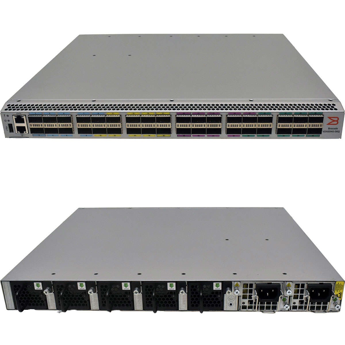 Brocade VDX 6940-36Q BR-VDX6940-36Q-AC-F 36-Port QSPP+ 40GbE Switch No Angle