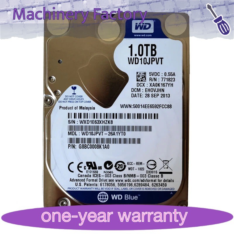 1PCS New WD10JPVT Western Digital 1TB 5400RPM SATA 2.5" Laptop Hard Disk Drive