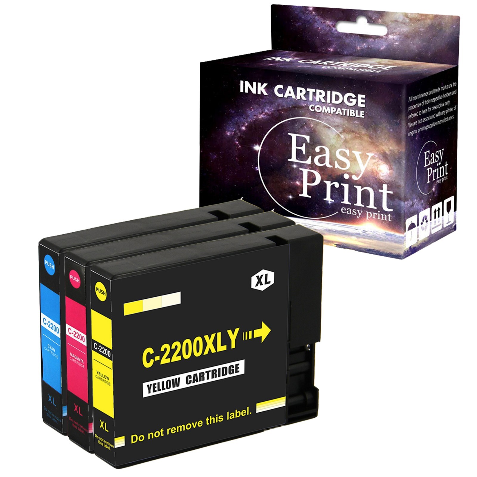 3PK PGI2200 XL Ink Cartridge for Canon Maxify MB5020 MB5120 MB5320,CMY