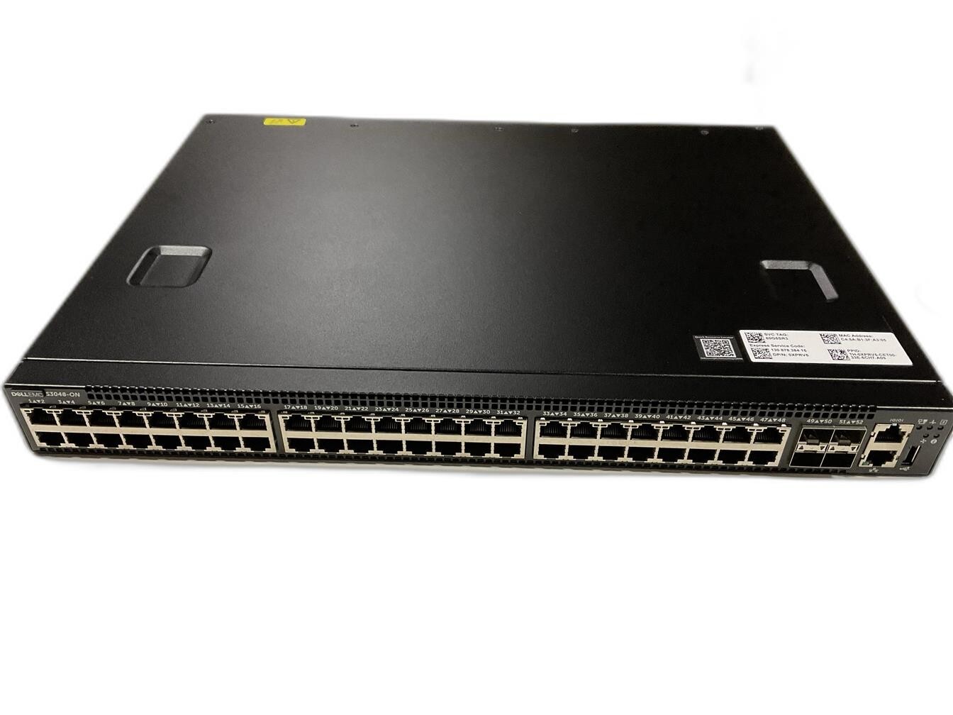 Dell S3048-ON 48-Port 1GbE, 4-Port 10GbE SFP+ Switch - XPRV5 - Rail KIT NEW
