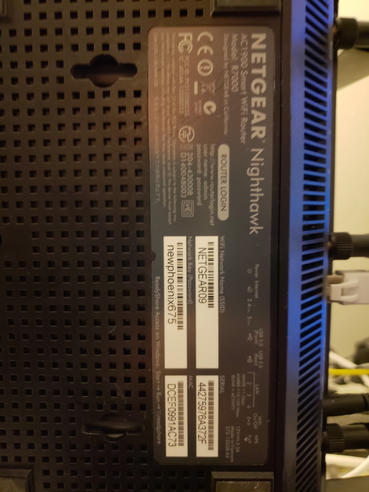 Netgear AC1900 1300 Mbps 4-Port Gigabit Wireless AC Router (R7000)