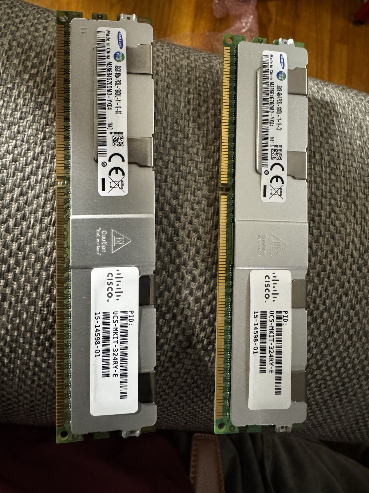 Lot Of 2 Samsung DDR3 32GB Each (2 x 32GB = 64GB) PC3 10600MHz RAM Memory B/Big