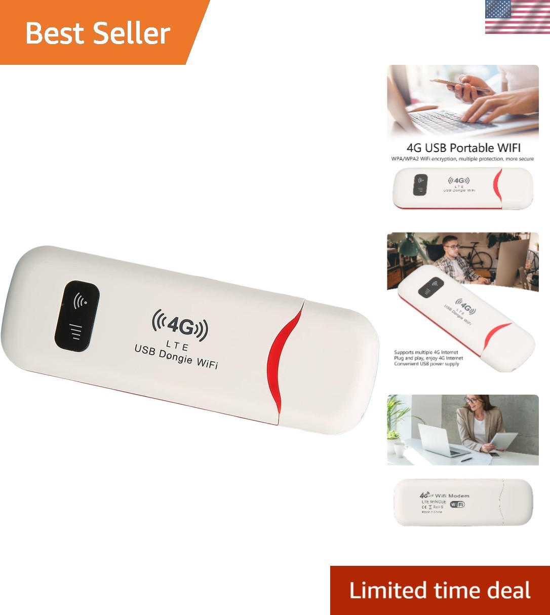 Versatile 4G LTE WiFi Hotspot with WPA Security - Share Internet on 10 Devices
