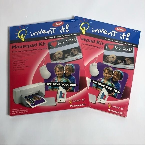 Invent It Ink Jet Mousepad Kit Lot Of 2 New and Selaed Kits