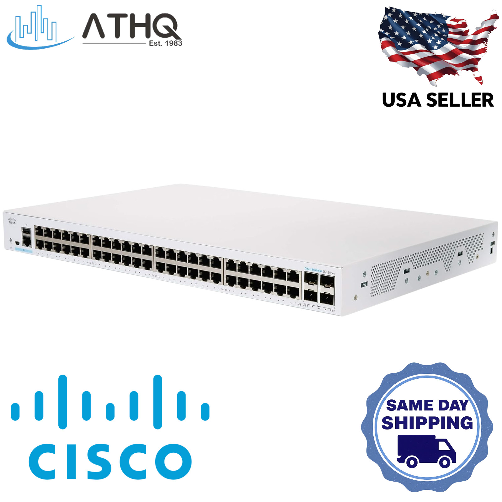 Cisco CBS250-48T-4G 48-Port Gigabit Ethernet Smart Switch 4x 1G SFP Refresh