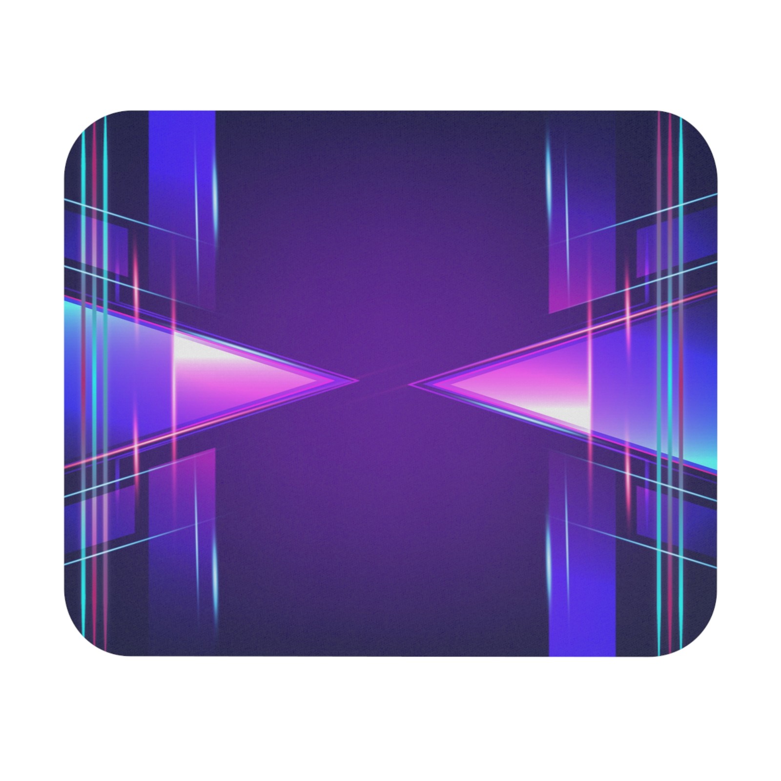 Neon Geometric Triangle Mouse Pad | Retro Synthwave Desk Mat