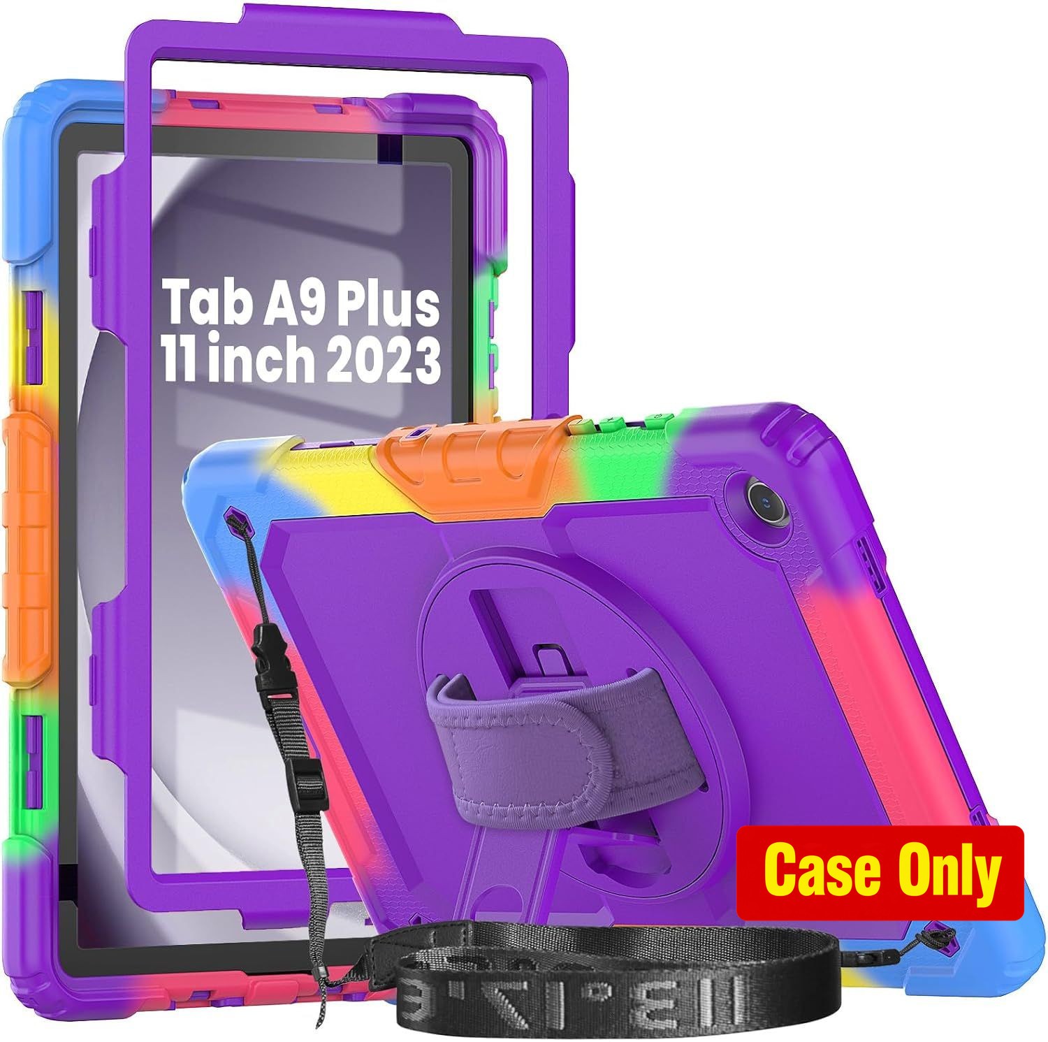 Rugged Shockproof Case for Samsung Galaxy Tab A9 Plus 11 Inch with Stand and Gri