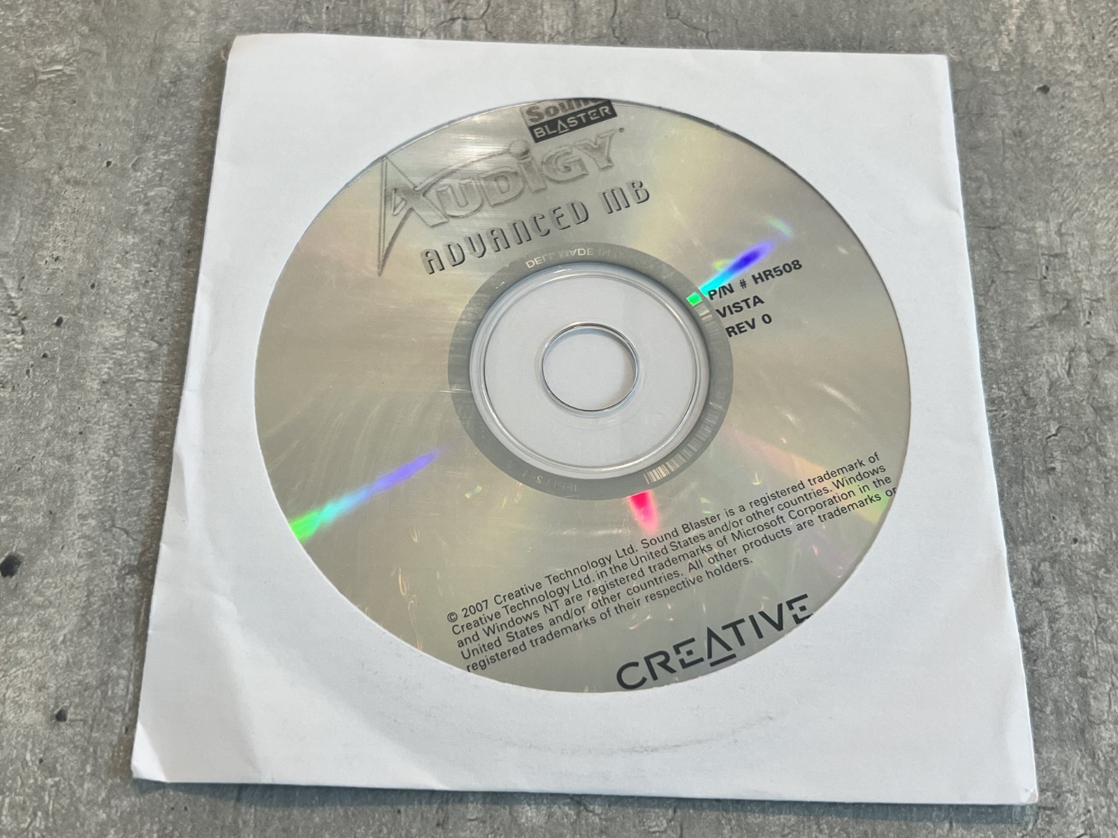 Audigy Advanced MB Sound Blaster CD 2005 Creative Technology Software W/ Key