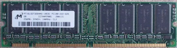 Micron 768MB 3X256MB Desktop SDRAM PC100 CL2 100MHZ 168PIN MT16LSDT3264AG-10EB1