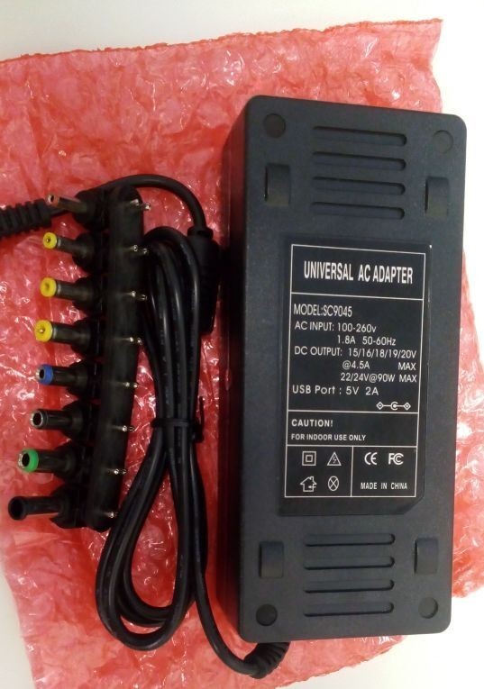 Universal AC Adapter Charger power supply 15V 16V 18V 19V 20V 22V 24V 90W USB 5V
