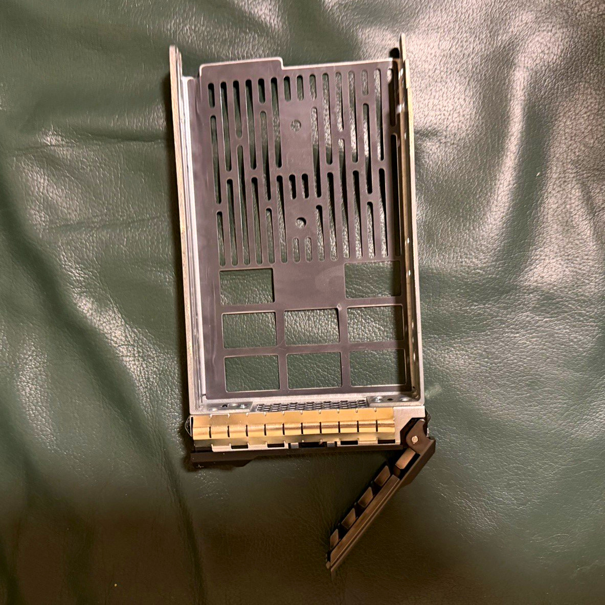 3.5 in Metal Computer/Server Drive Bay Tray Caddy Silver w/ Latch Handle