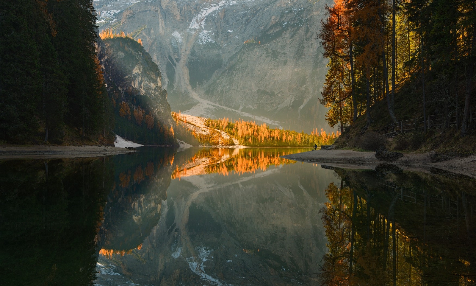 Landscape reflection mountains trees fall lake calm Custom Gaming Mat Desk